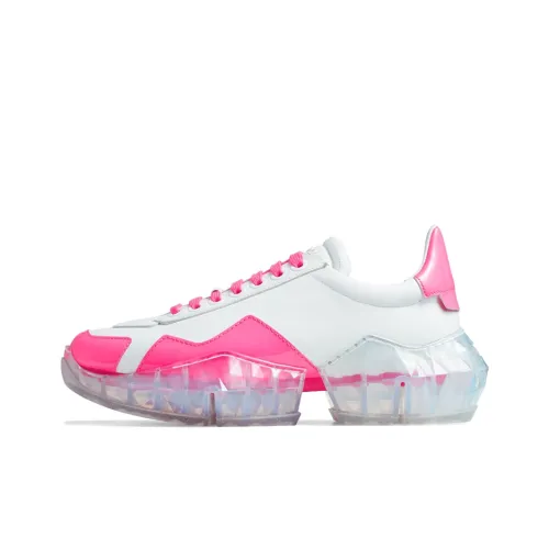 Jimmy Choo Yk Ромб F Низкий Топ Повседневная Обувь Женская Неоново-Розовая