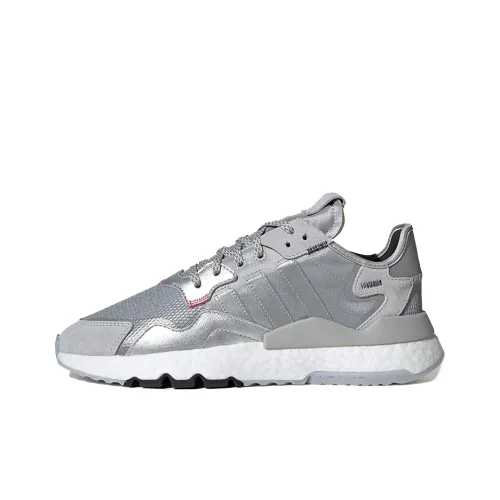 Adidas Originals Nite Jogger Slip-resistant Abrasion-resistant Low Top Casual Shoes Unisex Silver Adidas Originals Nite Jogger Противоскользящий Устойчивый к истиранию Низкий Топ Повседневная Обувь Унисекс Серебряный