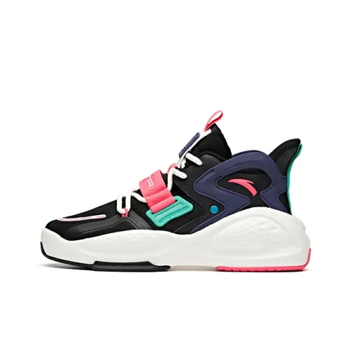 ANTA Life Collection Амортизация Увеличение Высоты MID Топ Спортивная Повседневная Обувь Женская Черный Розовый