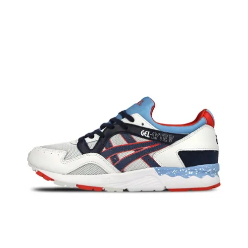 Asics Gel Lyte 5 Устойчивый к истиранию Низкий Топ Повседневная обувь Унисекс Белый Синий Красный