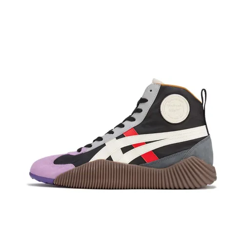 Onitsuka Tiger Acromount MT Амортизаторы Slip-resistant устойчивые к истиранию высокие топы Повседневная обувь Унисекс Черный Фиолетовый