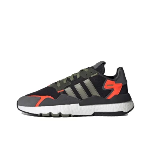 Adidas Originals Nite Jogger Slip-resistant Abrasion-resistant Low Top Casual Unisex Black Green Gray Adidas Originals Nite Jogger Slip-resistant Abrasion-resistant Низкий Топ Повседневный Унисекс Черный Зеленый Серый