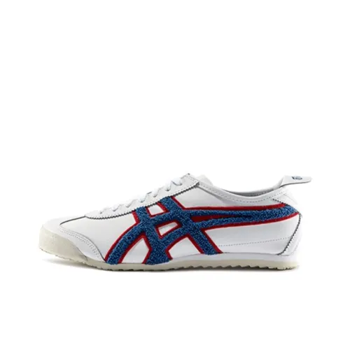 Onitsuka Tiger MEXICO 66 Амортизаторы Slip-resistant устойчивые к истиранию Низкий топ Casual Унисекс Белый Синий