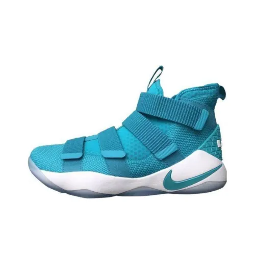Nike Zoom Soldier 11 Амортизаторы Slip-resistant Дышащий MID Баскетбольные кроссовки Мужской Синий