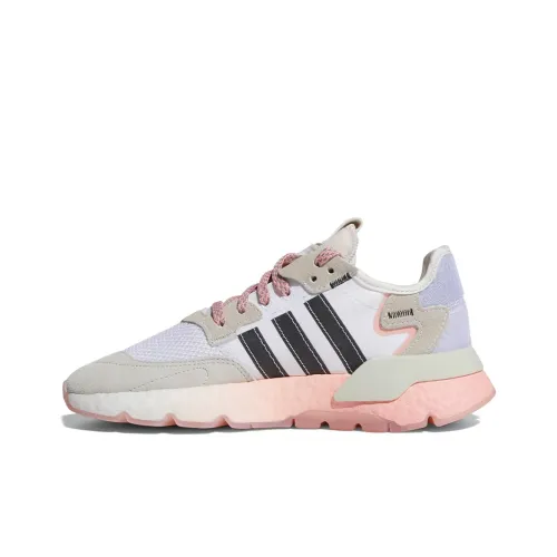 Adidas Originals Nite Jogger Low Топ Спортивная Повседневная Обувь Женская Коричневый Белый Розовый