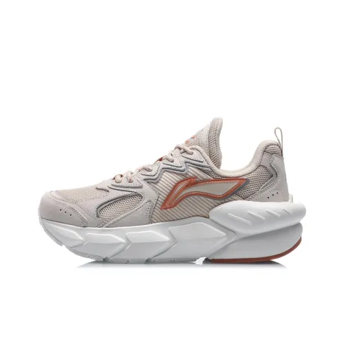 LiNing Omen Slip-resistant и дышащий низкий топ кэжуал для женщин серый цвет форма яйца нога