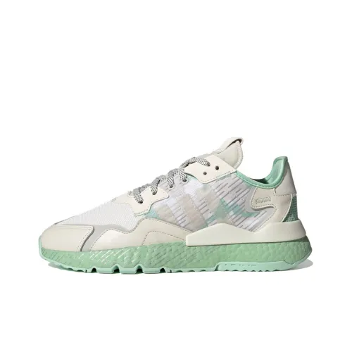 Adidas Originals Nite Jogger Slip-resistant Abrasion-resistant Low Top Casual Shoes Unisex White Green Adidas Originals Nite Jogger Slip-resistant Abrasion-resistant Низкий Топ Повседневная Обувь Унисекс Белый Зеленый