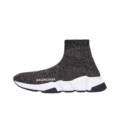 Balenciaga Speed High Топ Повседневная обувь Женская Черное Золото