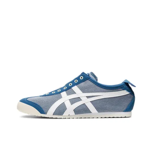 Onitsuka Tiger MEXICO 66 Slip-On Противоскользящий Устойчивый к истиранию Низкий Топ Casual Унисекс Синий Белый