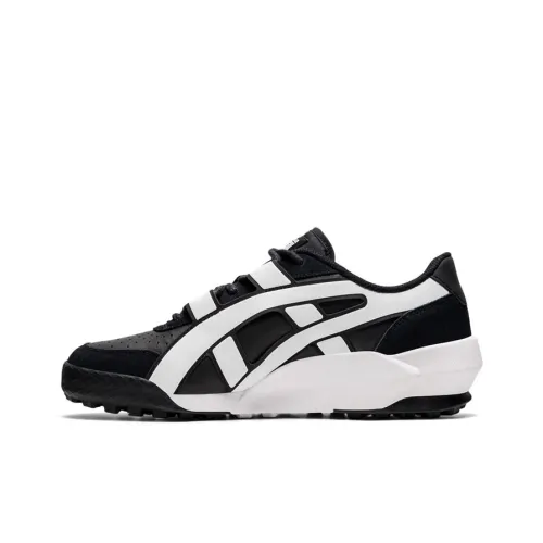 Onitsuka Tiger Big Logo Trainer Slip Resistant Abrasion Resistant Легкий Низкий Топ Повседневная обувь Унисекс Черный белый
