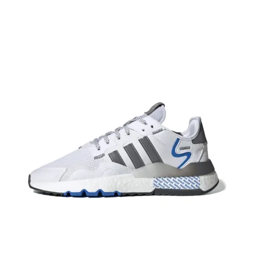 Adidas Originals Nite Jogger Амортизация Низкий Топ Casual Унисекс Серый Белый Синий