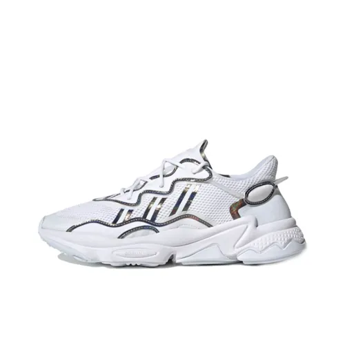 Adidas Originals Ozweego Shock Absorbers Низкая Юбка Резистентная Низкий Топ Повседневный Унисекс Осветляющий Белый Серебряный