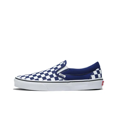 Vans Classic Slip On Износостойкий и Легкий Низкий Топ Скейтборд Кроссовки Унисекс Белый Синий