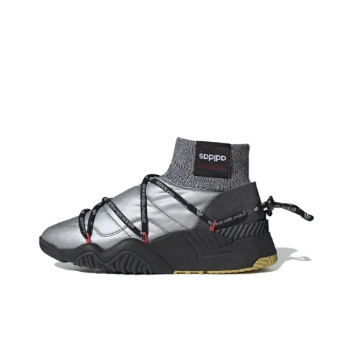 Alexander Wang X Adidas Originals Puff Trainer Нескользящий Легкий MID Топ Повседневный Унисекс Черный Серый Серебряный