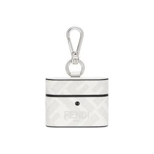 FENDI Телячья кожа Чехол для наушников с подвеской Унисекс Белый