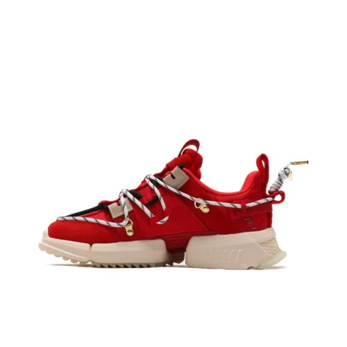 Atmos x LINING Амортизаторы Shock Resistant Abrasion Resistant Низкий Топ Спортивная Повседневная Обувь Мужская Красная