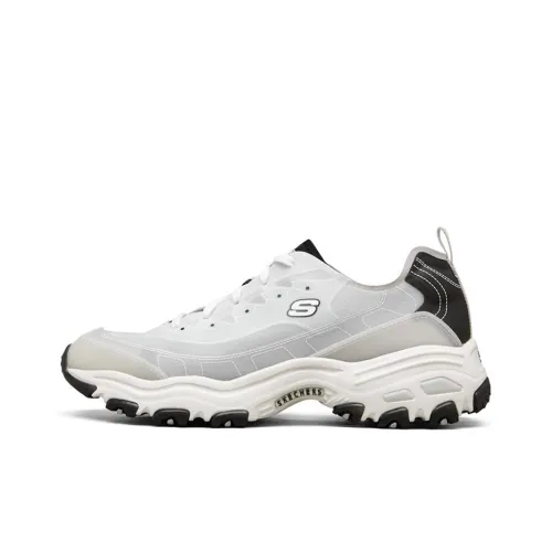 Skechers D'LITES 1,0 1,0 Амортизация и Дышащий Низкий Топ Повседневная Обувь Мужская Белый Черный