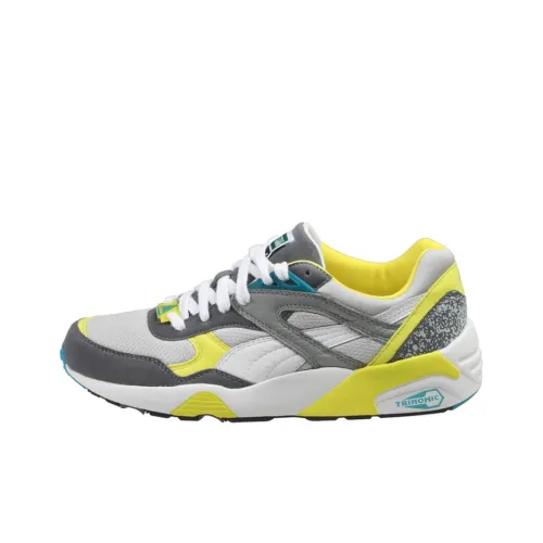 PUMA R698 Trinomic Амортизация Износостойкий Низкий Топ Повседневная Обувь Унисекс Серый Желтый