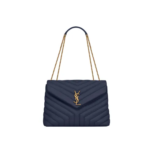 SAINT LAURENT LOULOU Лоскутное шитье Телячья кожа Цепочка Сумка Сумка через плечо Сумка на плечо Женская Океан Синий