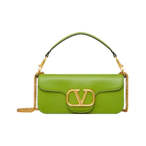 Valentino Locò Телячья кожа Сумка-багет Сумка через плечо Сумка обычная Женская Горчично-зеленая
