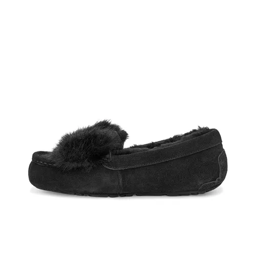UGG ANSLEY Праздника Puff Арочный Низкий Топ Спортивная Повседневная Обувь Женская Черная