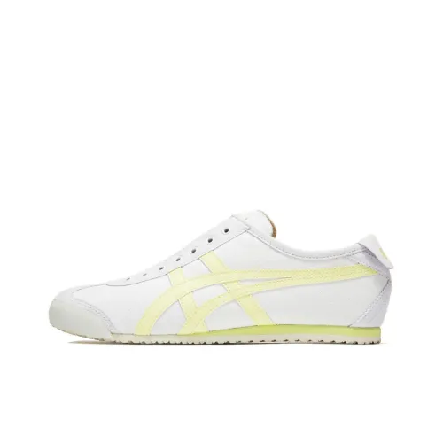 Onitsuka Tiger MEXICO 66 Устойчивый к истиранию Низкий Топ Casual Унисекс Белый Желтый
