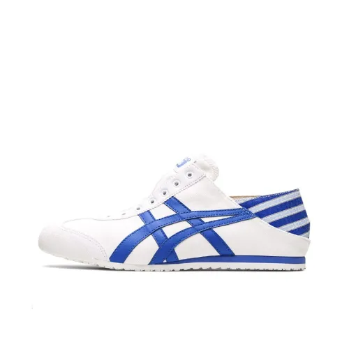 Onitsuka Tiger Mexico 66 Paraty Противоскользящая Устойчивая к истиранию Низкий Топ Повседневная обувь Унисекс Белый Синий