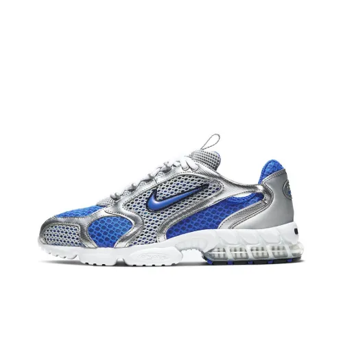 Nike Air Zoom Spiridon Cage 2 VARSITY Royal Shock Absorbers Slip-resistant Low Top Casual Men's Silver Blue Найк Эйр Зум Спиридон Кейдж 2 ВАРСИТИ Роял Шок Абсорберз Слип-резистентный Низкий Топ Повседневная Обувь Мужская Серебряный Синий