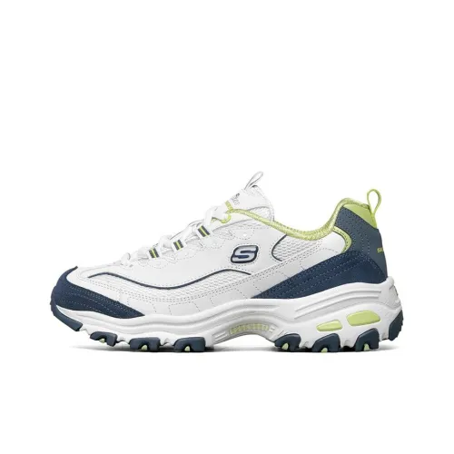 Skechers D'LITES 1,0 Высота Увеличивающая Повседневная Обувь Женская Белая Синяя Зеленая