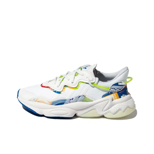 Adidas Originals Ozweego Низкий Устойчивый к истиранию Легкий Низкий Топ Casual Унисекс Белый Синий Красный