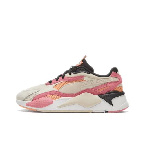 PUMA RS X ³ Сетка POP Low Топ Повседневная обувь Женская Белая Розовая