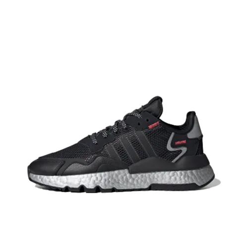 Adidas Originals Nite Jogger Non Slip Легкий Низкий Топ Casual Женский Черный Серебряный
