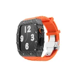 Углеродное волокно с узором + Апельсин Бабочка Пряжка