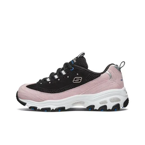 Skechers D'LITES 1,0 Low Топ Casual Женский Черный Розовый