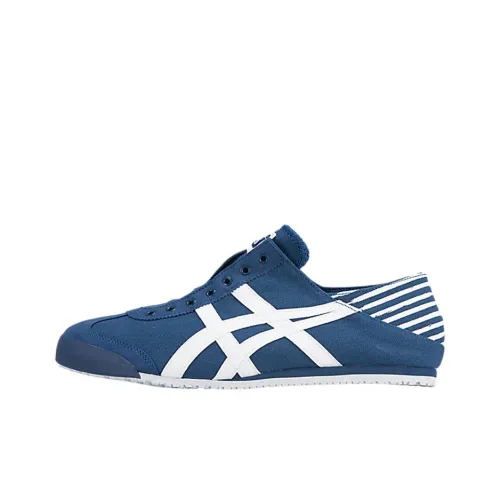 Onitsuka Tiger MEXICO 66 Амортизирующие Ускользающие Устойчивые к износу Низкий Топ Повседневная обувь Унисекс Полночный синий