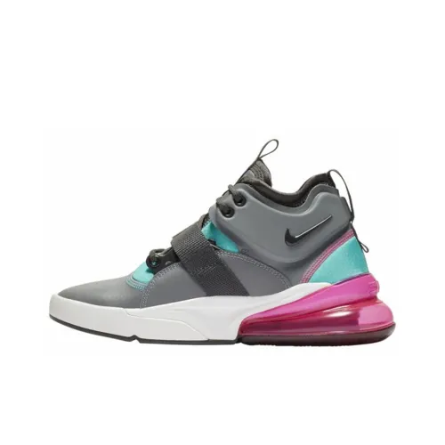 Nike Air FORCE 270 Амортизаторы Slip-resistant MID Топ Casual Women's Gray Pink