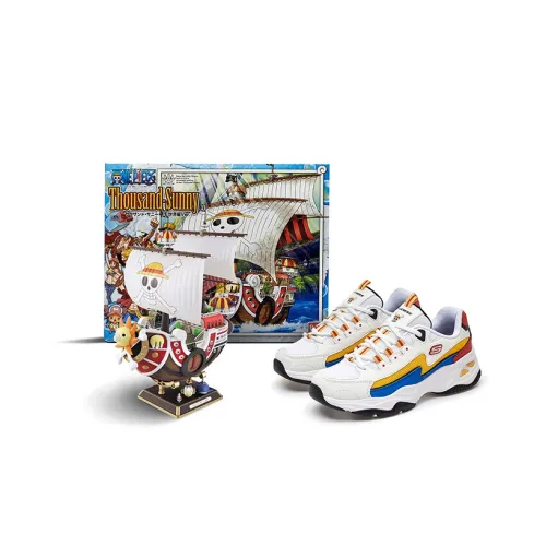 One Piece x Skechers D'LITES 4,0 Амортизация Низкий Топ Повседневный Мужской Белый