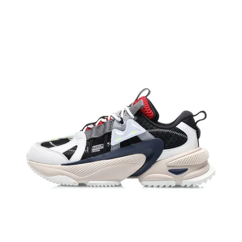 LiNing M1 Амортизаторы Slip-resistant устойчивые к истиранию дышащие низкий топ Спортивная повседневная обувь Мужская Черный Белый