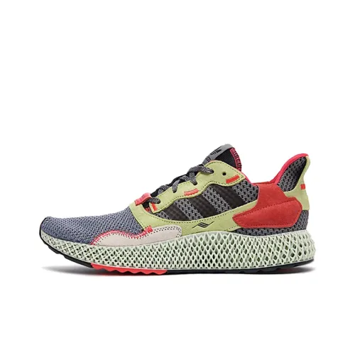 Adidas Originals ZX 4000 4D Амортизаторы Slip-resistant Низкий топ Casual Унисекс Серый Красный Зеленый