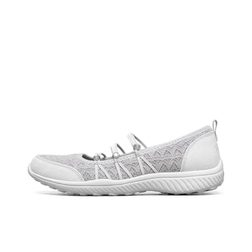 Skechers Дышащий Низкий Топ Повседневная Обувь Женская Светло-Серый