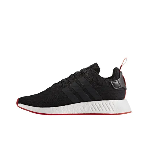 Adidas Originals NMD_R2 Основной черный Красный Шок абсорберы Противоскользящий Низкий топ Кэжуал Унисекс Черный Красный