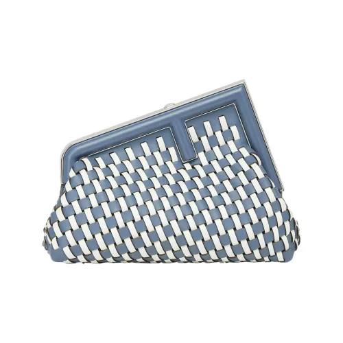 FENDI First Сумка через плечо из коровьей кожи клатч маленький женский синий белый