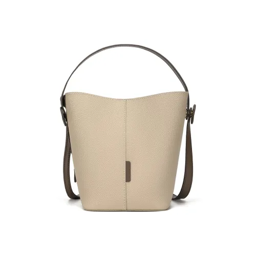 MEXICAN Корова Кожа Ведрообразная Сумка Плечевая Сумка Сумка через плечо Средняя Женская Экрю Хаки