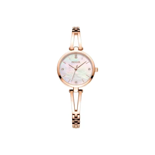 MEGIR Кварцевый механизм Женские часы 28мм*28мм*8мм Жемчужная раковина Цвет