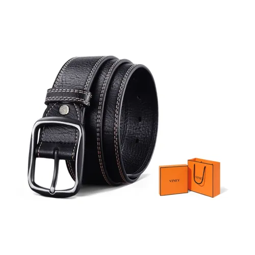 VINEY Ремни из коровьей кожи мужской черный 3,8 см