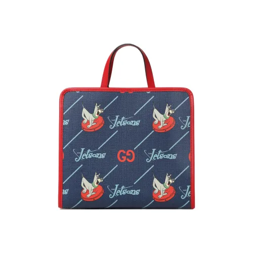 GUCCI GG Canvas Tote Bag Shopping Bag Baby Blue Yellow Bag GUCCI GG Холщовая сумка Сумка для покупок Сумка для ребенка Синий Желтый