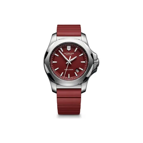 VICTORINOX Кварцевый механизм Унисекс Часы 43 мм Красный циферблат Корпус из нержавеющей стали Резиновый ремешок 241719,1