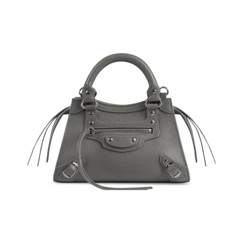 Balenciaga Neo Classic Рельефная Телячья Кожа Сумка через плечо Сумка Мини Женская Серого цвета