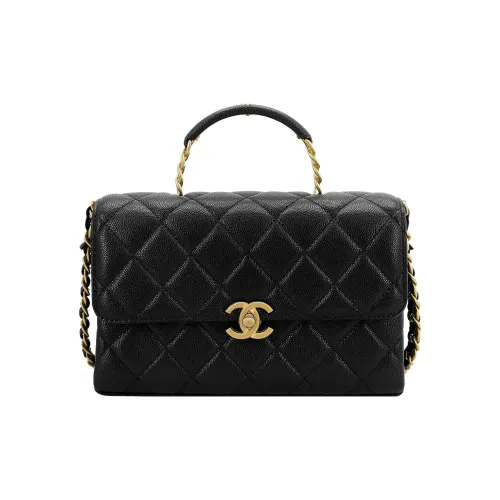 CHANEL С рельефом Тисненый Телячья кожа Сумка Сумка через плечо Сумка через плечо Маленькая Женская Черная