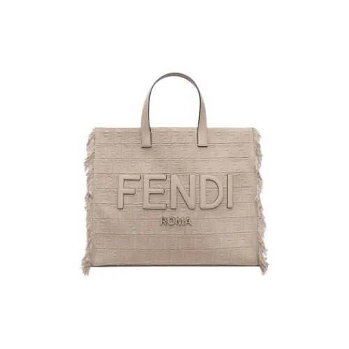 FENDI Ткань Тоут Сумка Сумка для покупок Сумка через плечо Сумка Большая Мужская Бежевая